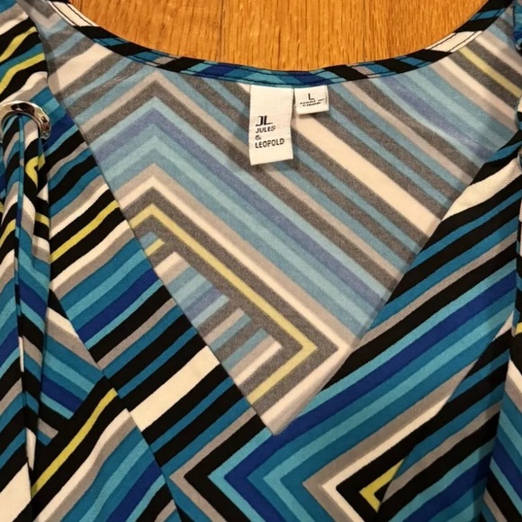 Jules & Leopold Women Blue Sleeveless Blouse Large - Picture 2 of 7